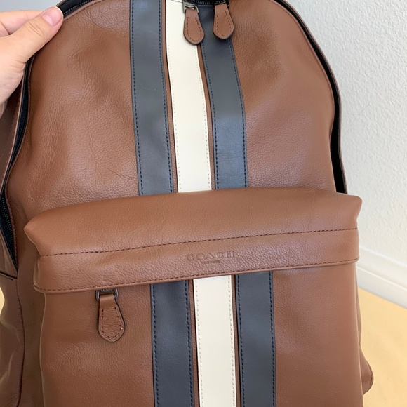 NWT COACH Charles In Varsity Leather Backpack - Picture 4 of 8